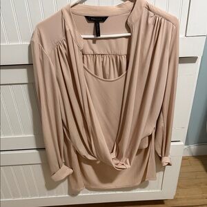 BCBGMaxAzria Soft Blush Layered Pleated Top